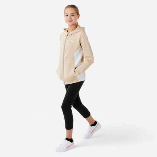 
      Girls' 7/8 Tracksuit - Beige/Black
  