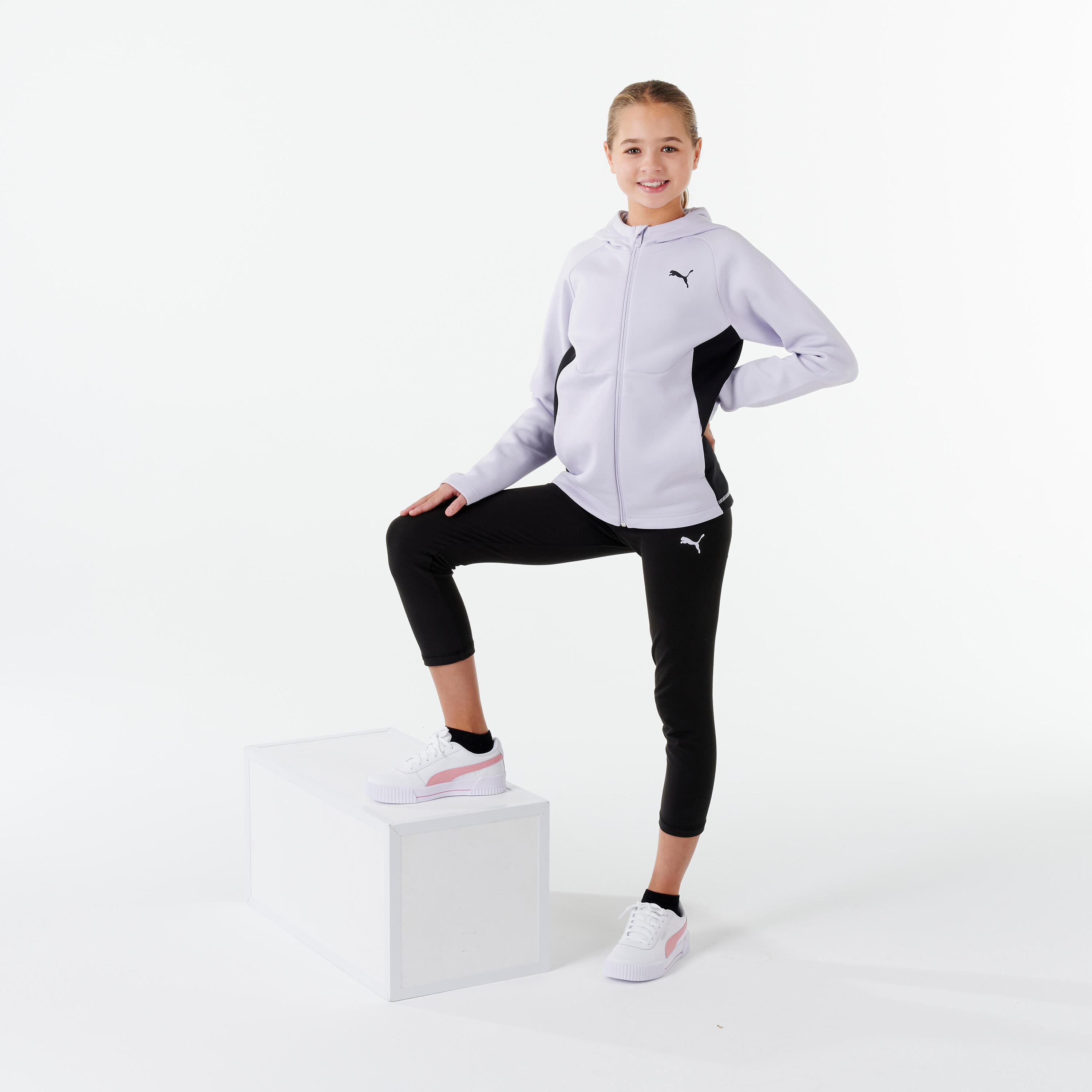Girls' 7/8 Tracksuit - Grey/Black 7/7