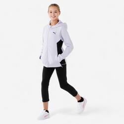 Trainingspak met 7/8-broek voor meisjes grijs zwart