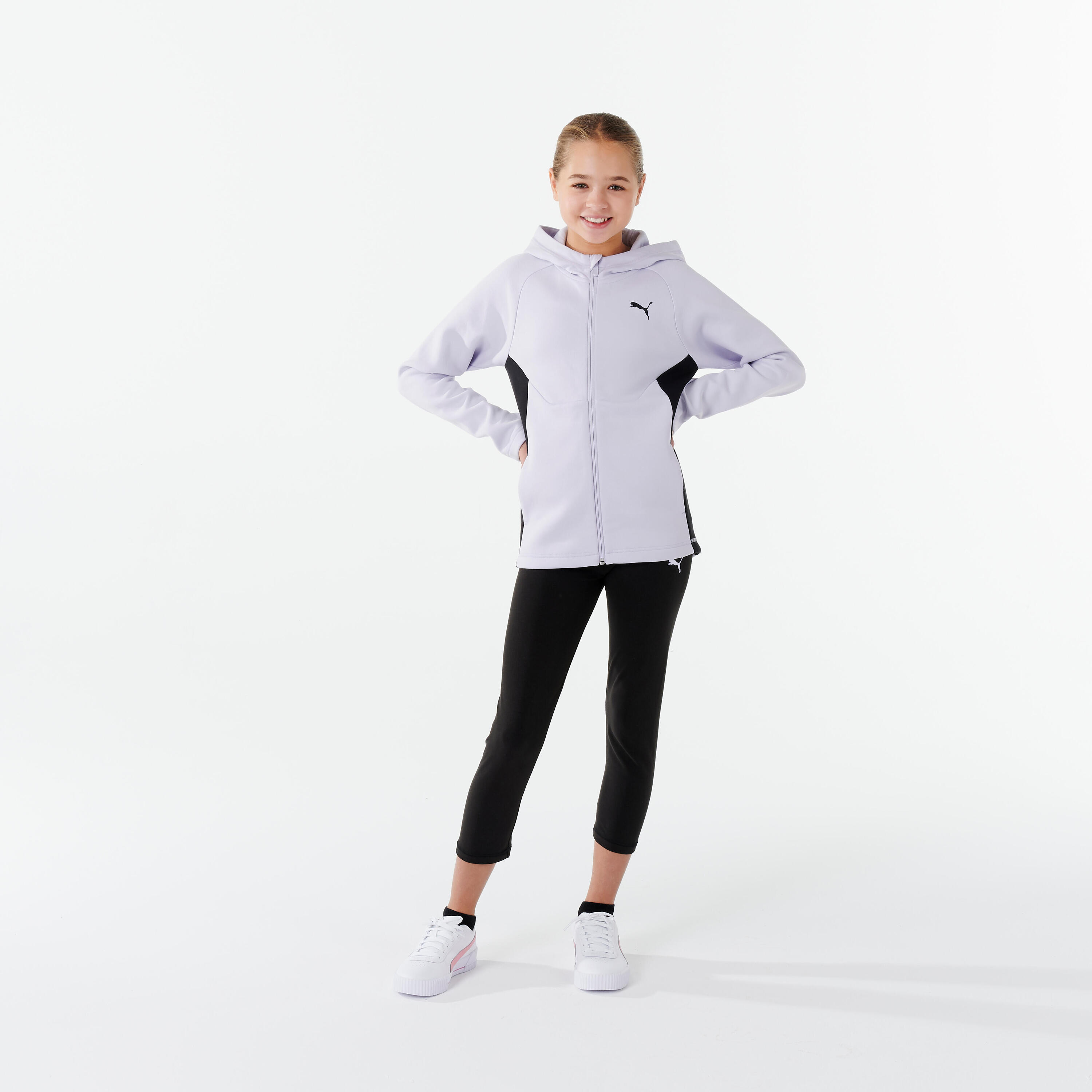 Girls' 7/8 Tracksuit - Grey/Black 2/7