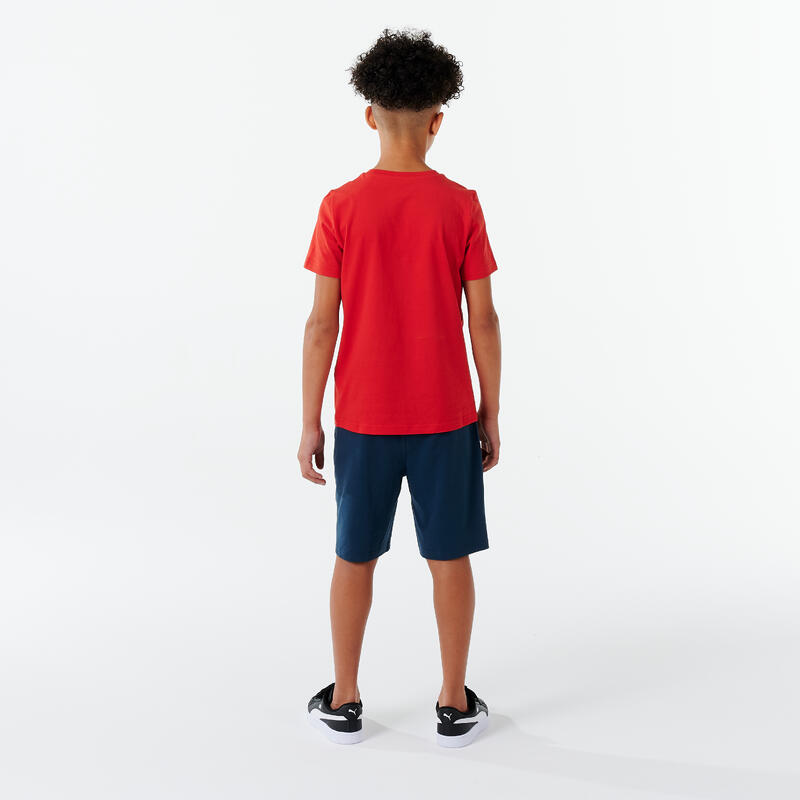 T-shirt voor jongens rood met opdruk