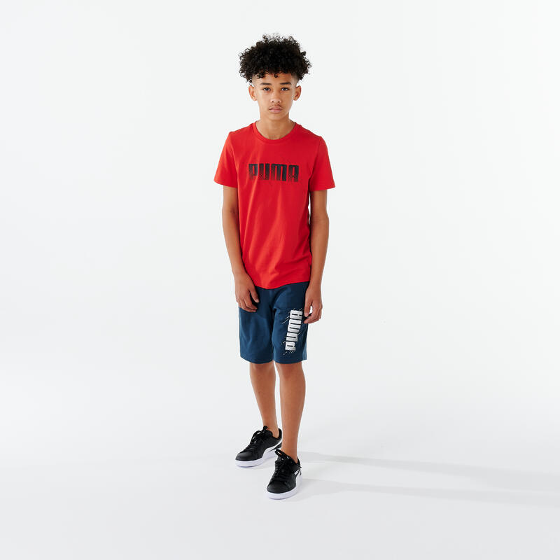T-shirt bambino ginnastica Puma regular cotone rossa con stampa
