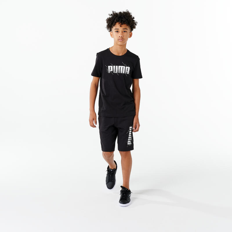 Kinder schwarz DECATHLON bedruckt T-Shirt Puma - PUMA -