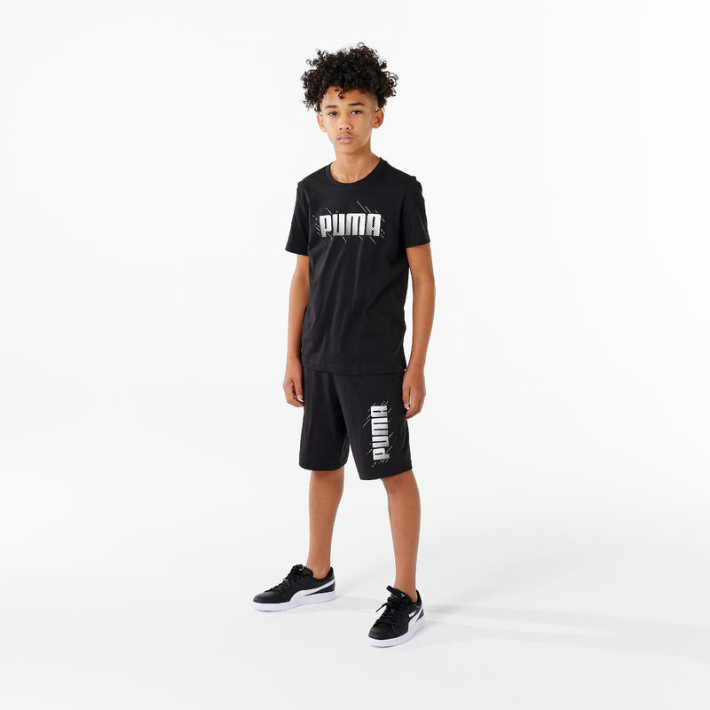 Pantalón Corto Puma Niño Negro Estampado