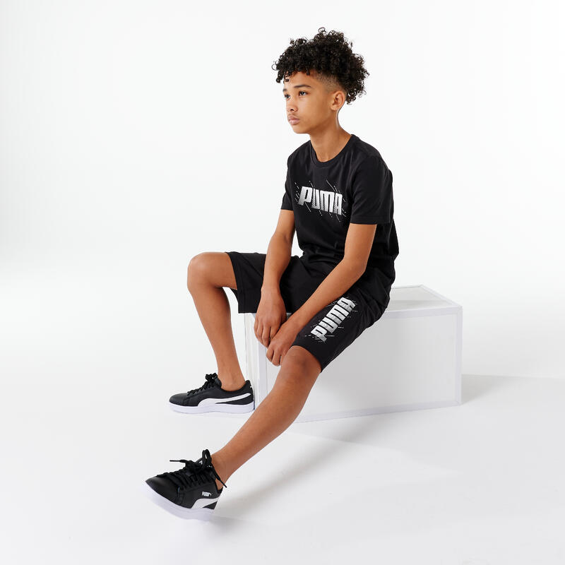 Pantalón Corto Puma Niño Negro Estampado