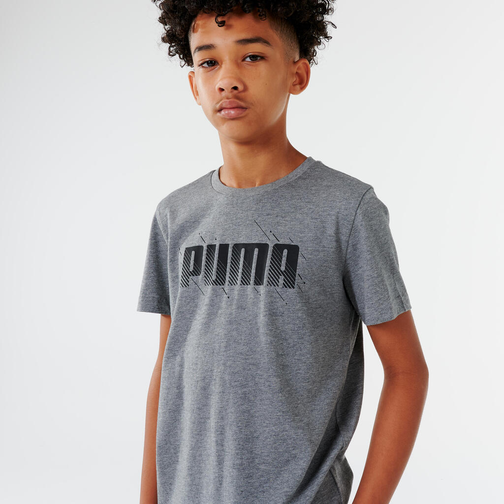 ДЕТСКА TEНИСКА PUMA, ЗА МОМЧЕ, СИВА С ПРИНТ