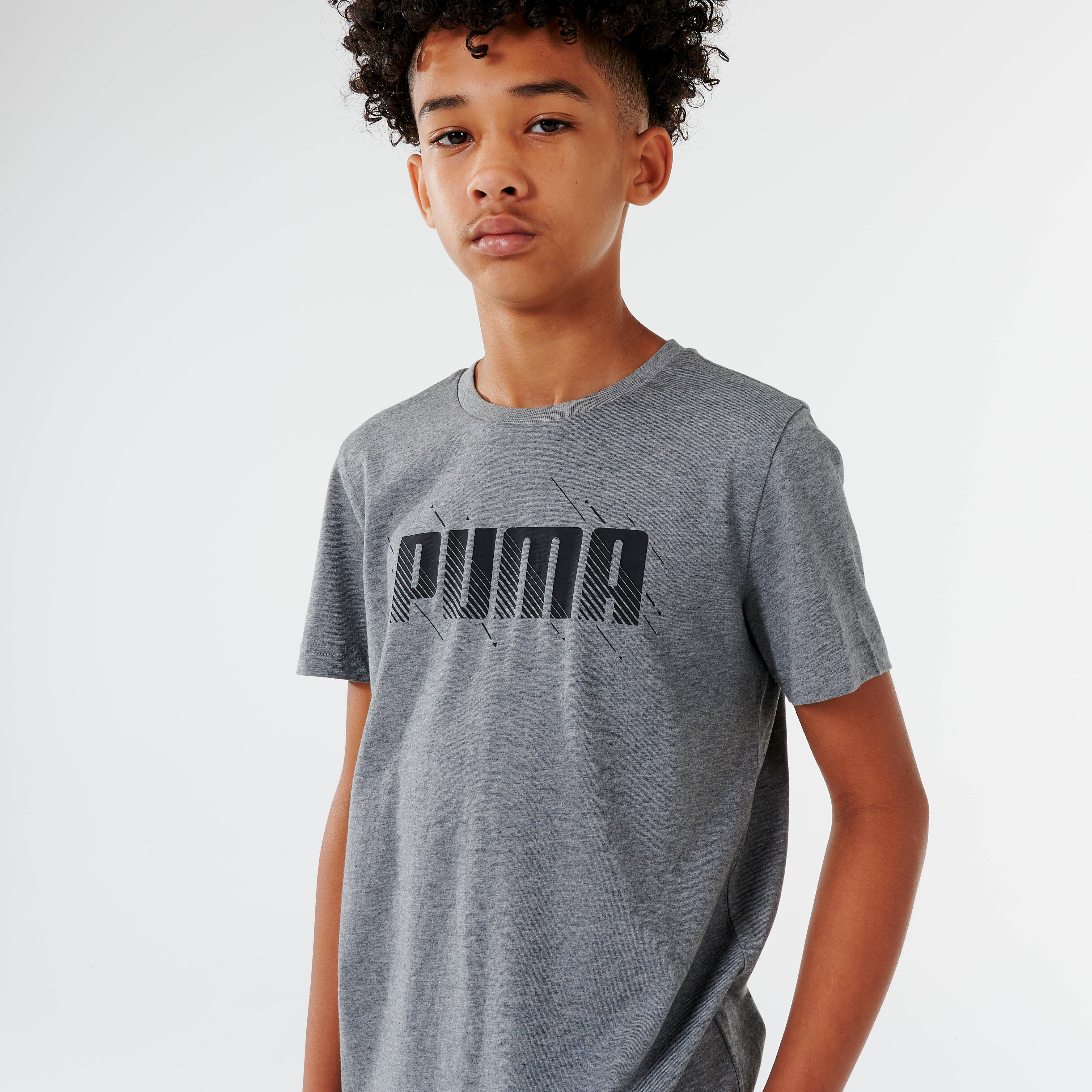 Camiseta Gris Ni o Estampado Puma Decathlon