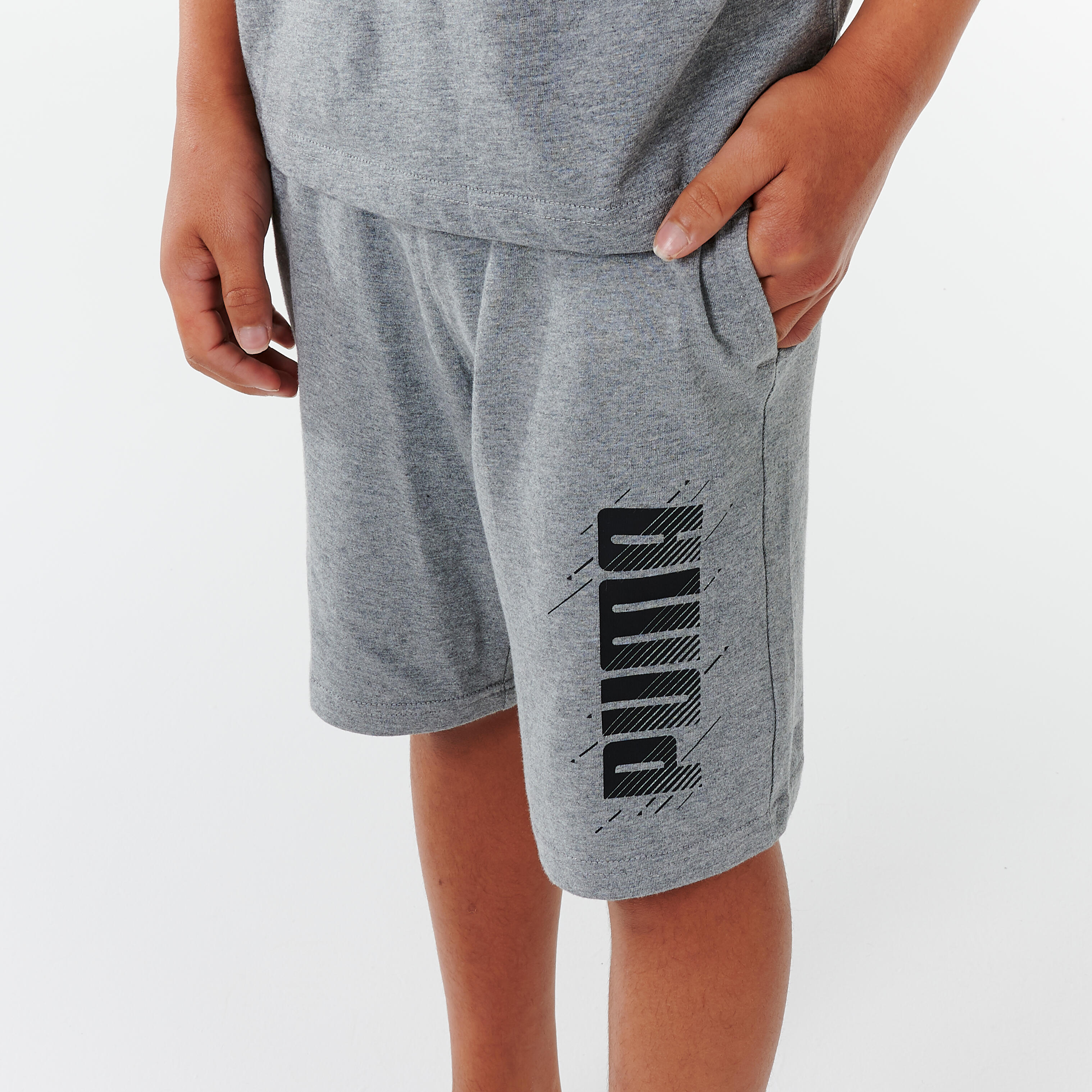 GRAY BOY PRINTED SHORTS PUMA