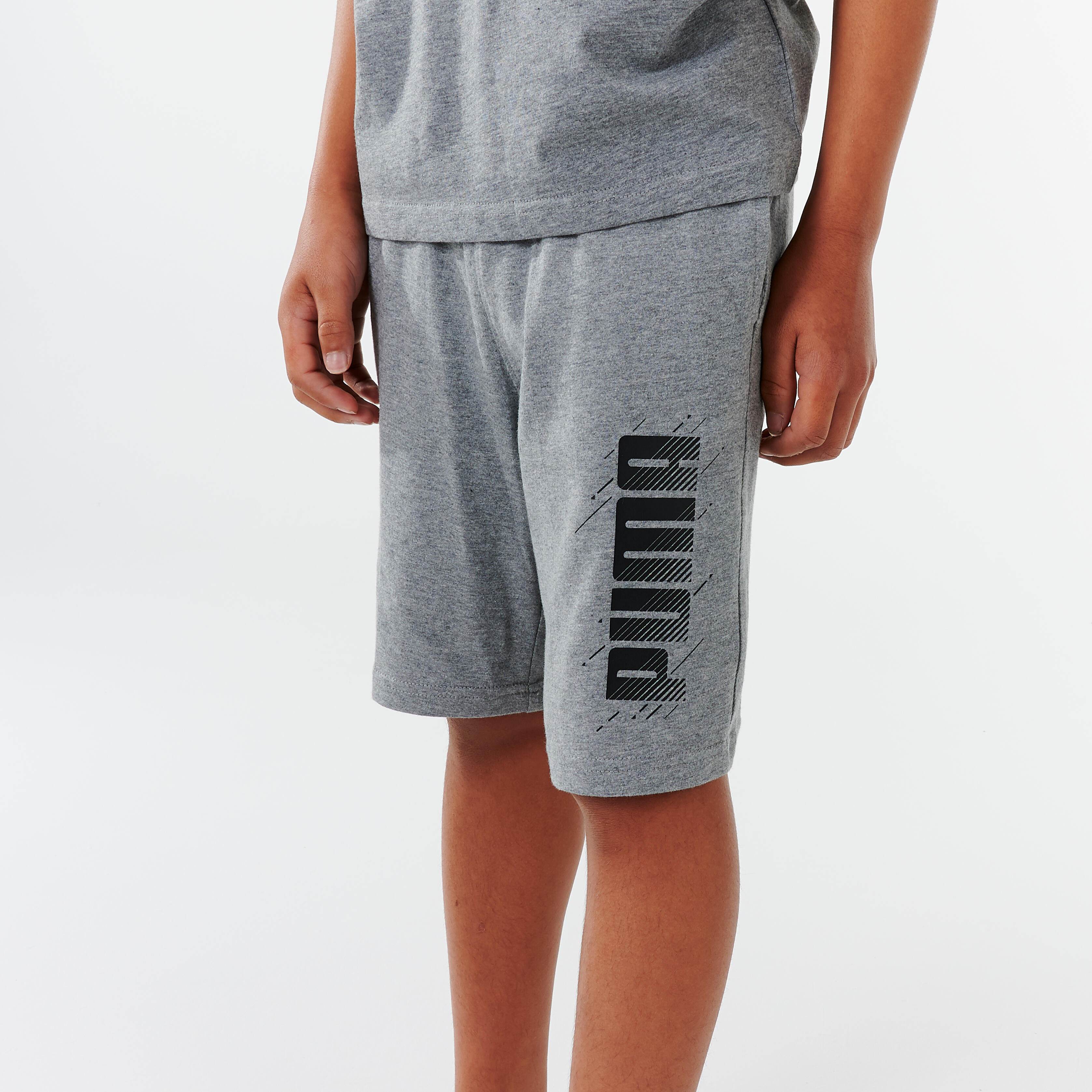 GRAY BOY PRINTED SHORTS PUMA