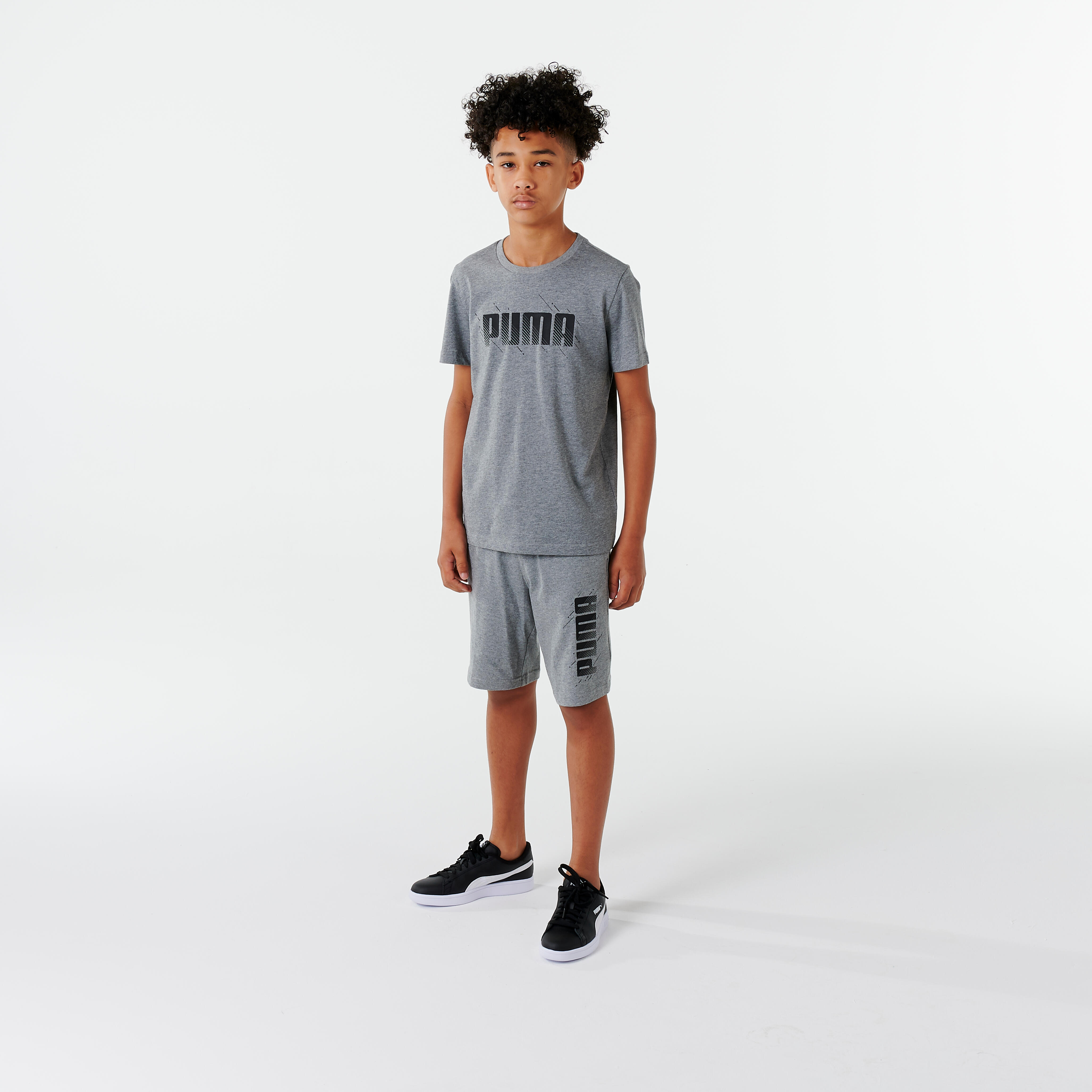 GRAY BOY PRINTED SHORTS PUMA