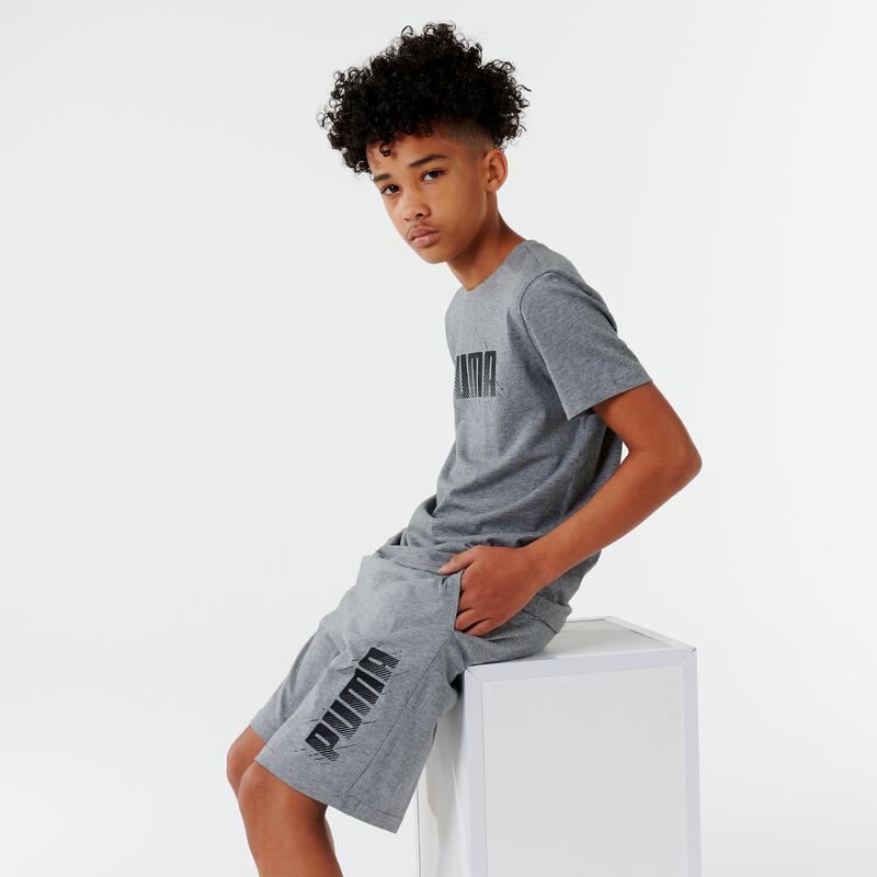 Pantalón Corto Gris Niño Estampado Puma