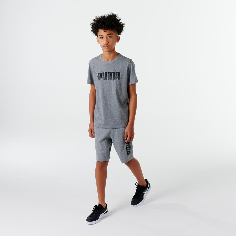 T-shirt voor jongens grijs met opdruk