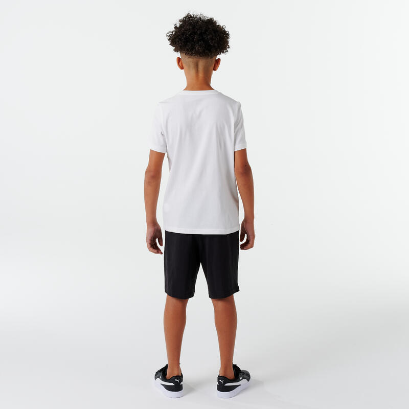 T-SHIRT DE DESPORTO EM ALGODÃO PUMA RAPAZ BRANCO ESTAMPADO