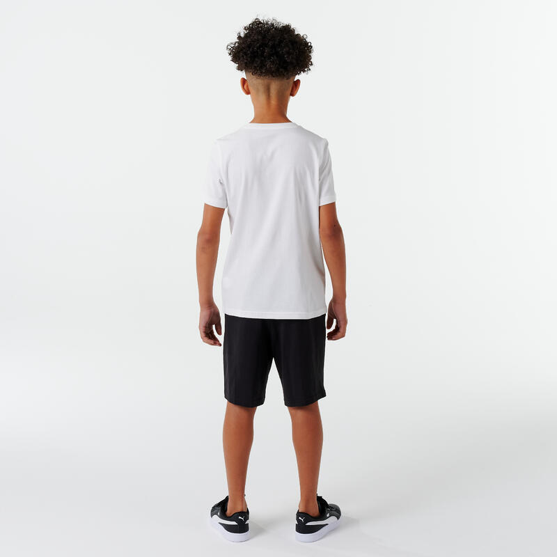 T-shirt voor jongens wit met opdruk