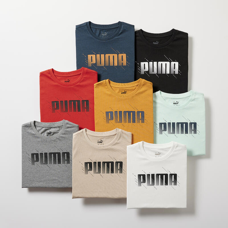 T-shirt bambino ginnastica Puma regular cotone beige con stampa