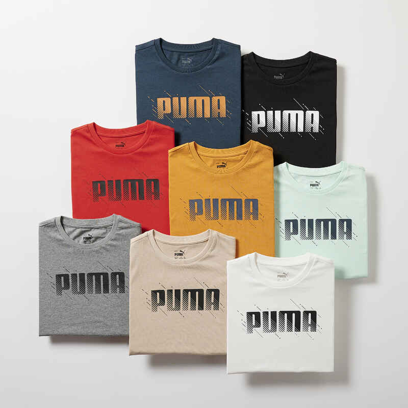 T-Shirt Kinder - Puma blau bedruckt - Decathlon