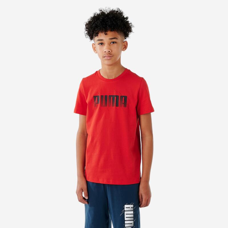 T-SHIRT ROUGE GARÇON IMPRIMÉ PUMA