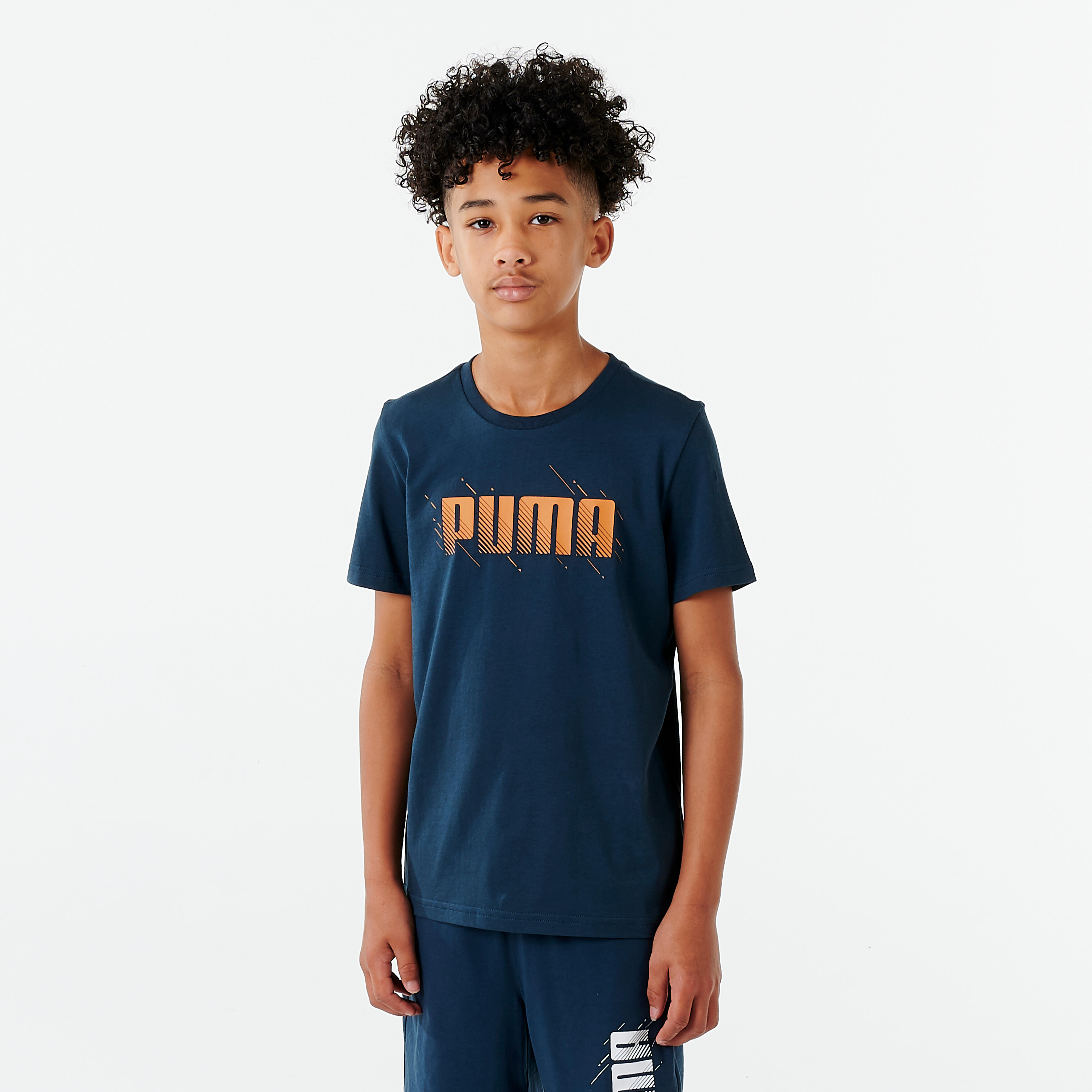 Tricou Educatie Fizica Puma Albastru Cu Imprimeu Baieti