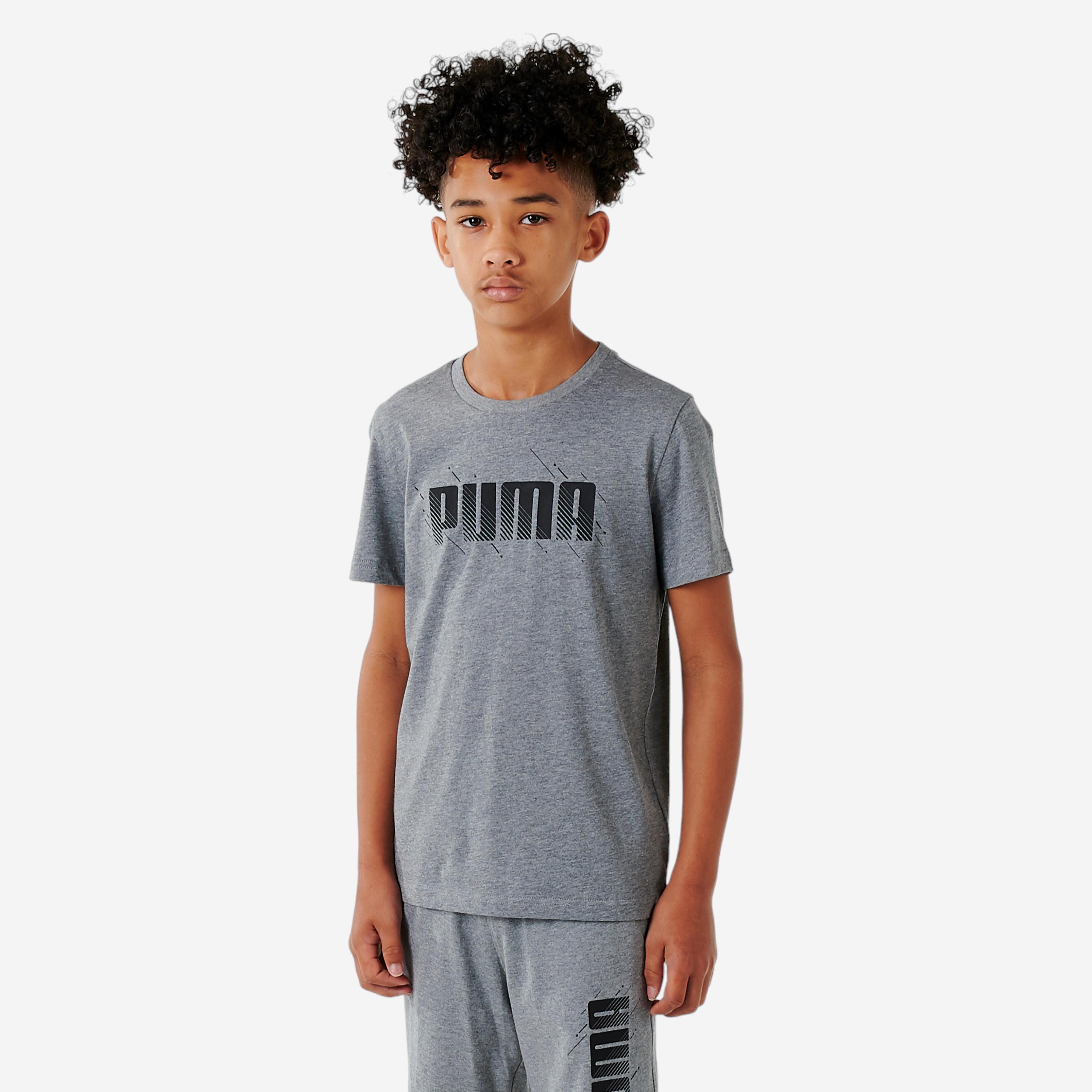 Camiseta Gris Ni o Estampado Puma Decathlon