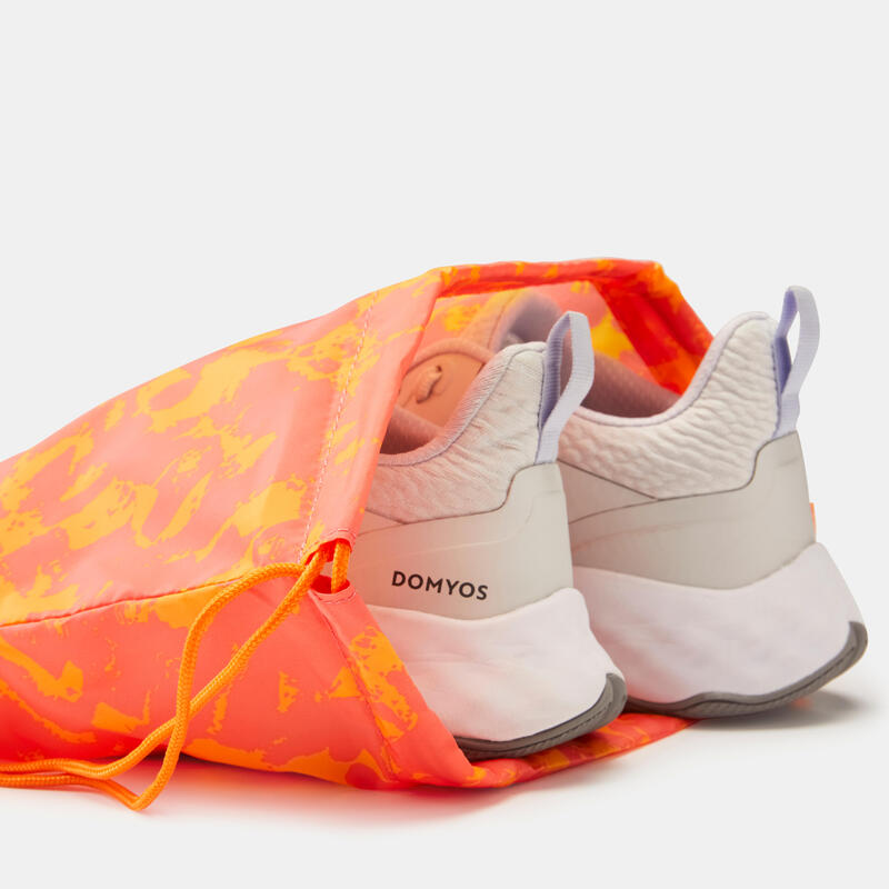 Sac à chaussures fitness pliable imprimé Orange et Rose