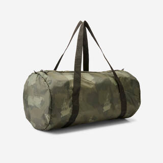 Gym Duffel Bag, Multiple Compartments, Foldable, 30L Capacity - Khaki