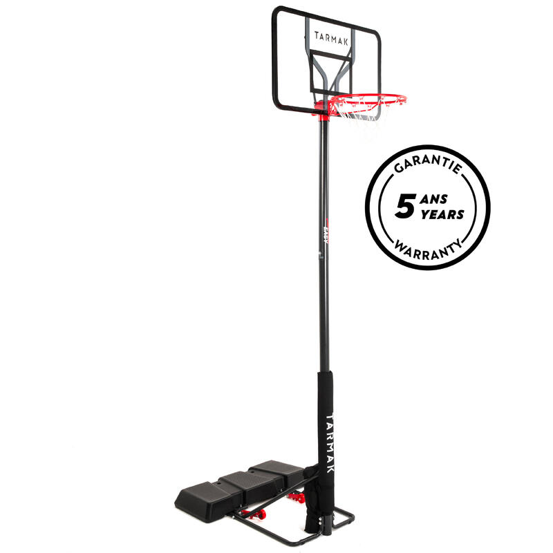 Kosz do koszykówki na regulowanym stojaku od 2,20 m do 3,05 m Tarmak B100 Easy poliwęglan