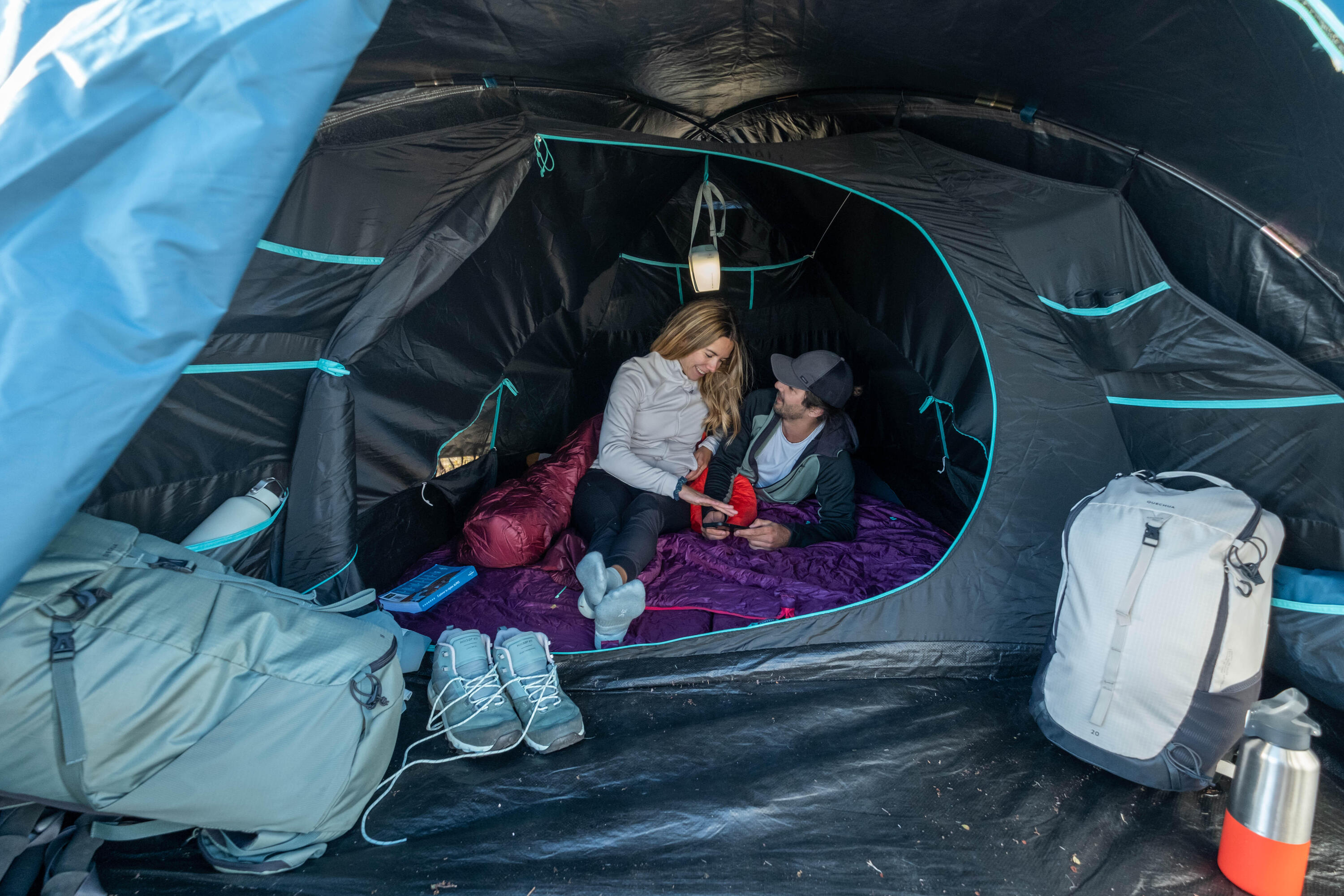 Kampeertent voor 3 personen MH100 XL Fresh & Black 53/57