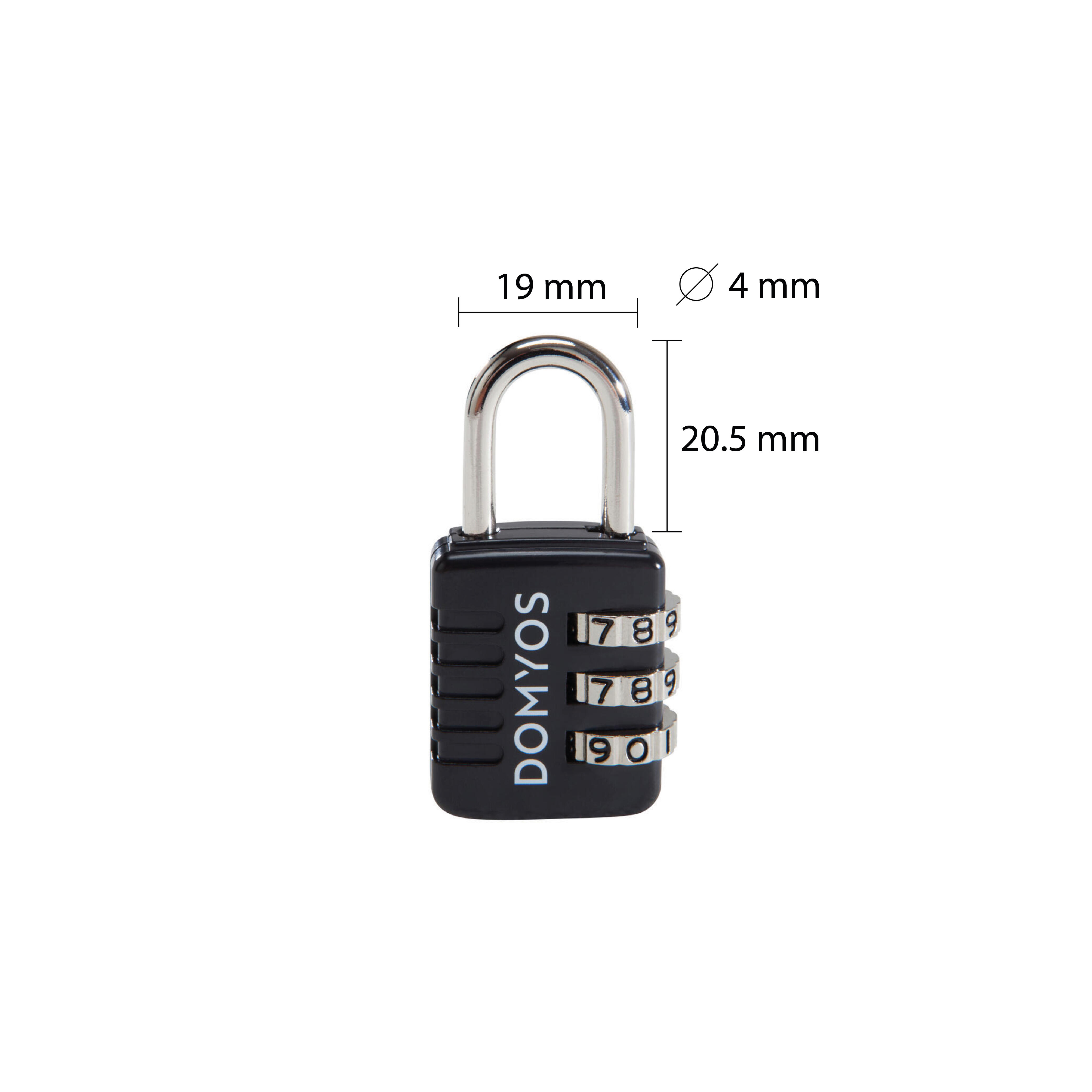 Combination Padlock - Black - DOMYOS