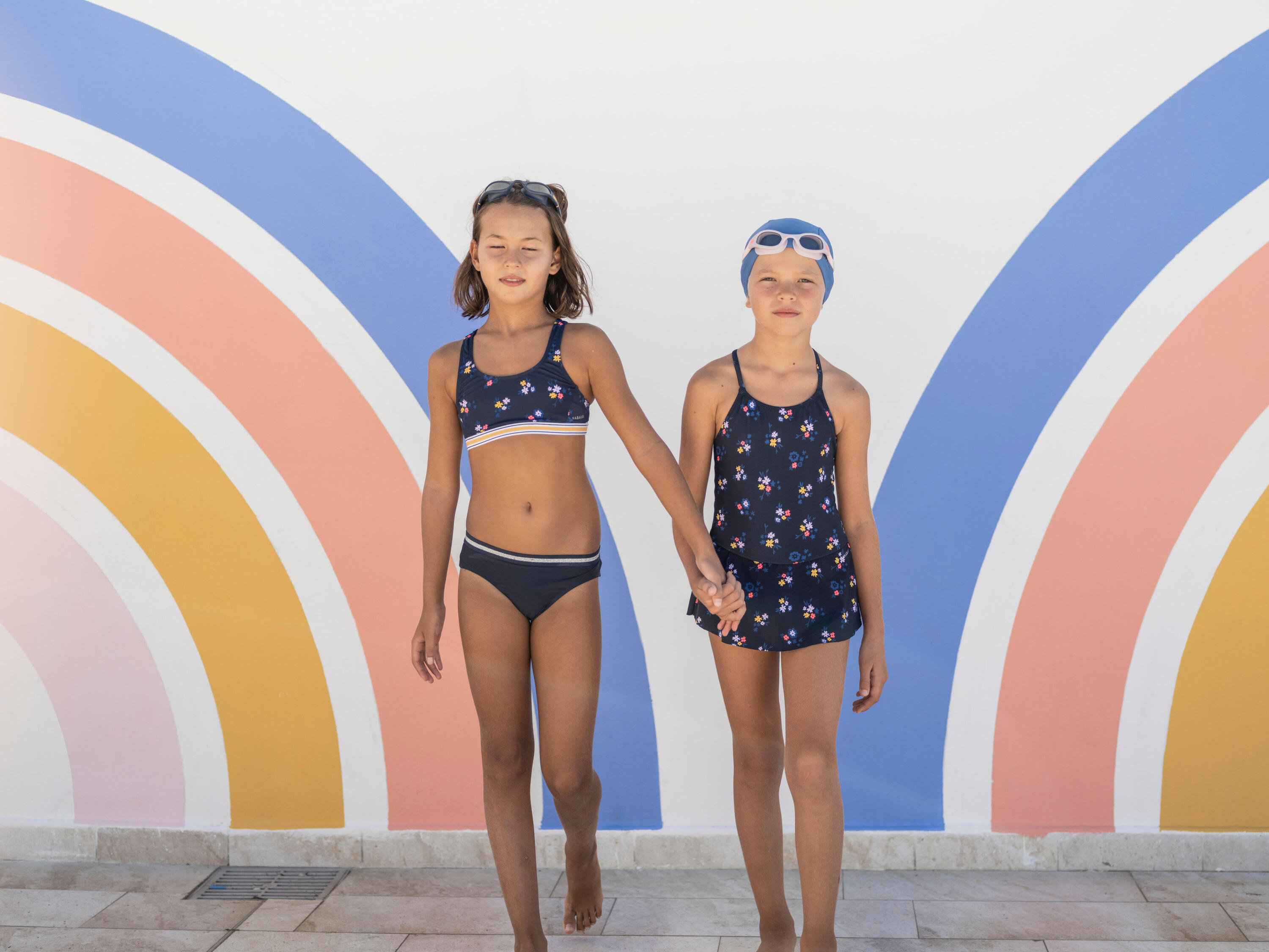 Haut de maillot de bain de natation vega lily marine 6/8