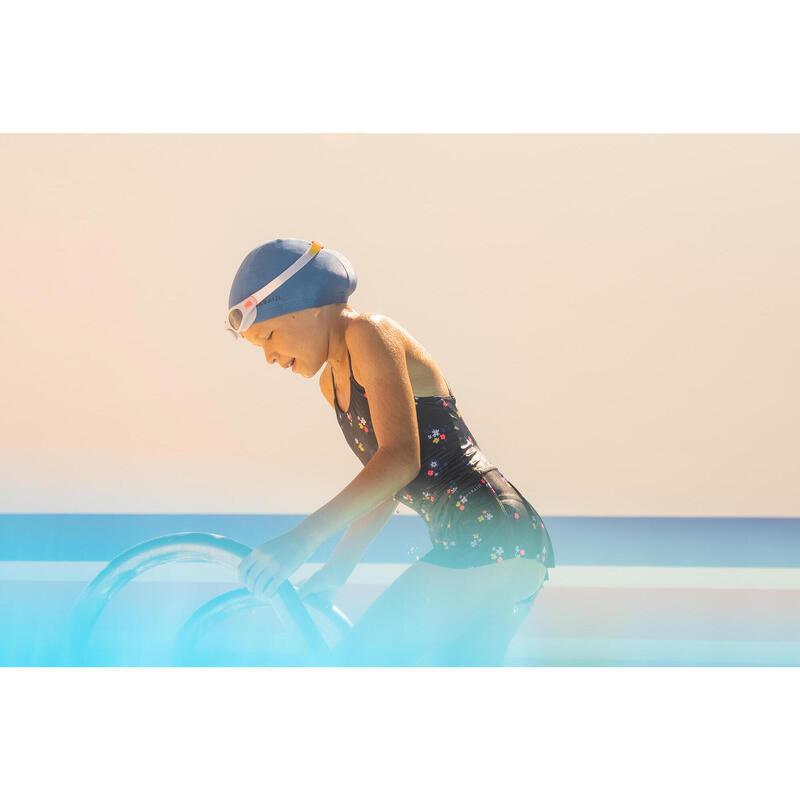Dívčí plavky jednodílné Lila se sukýnkou modré