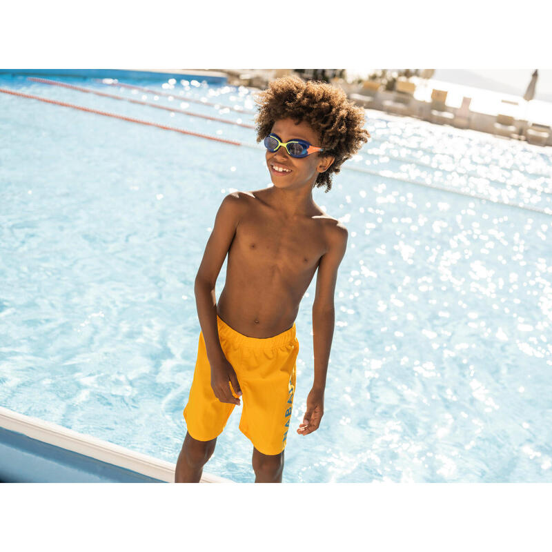 Calções de banho Natação - Swimshort 100 Basic - Menino Laranja
