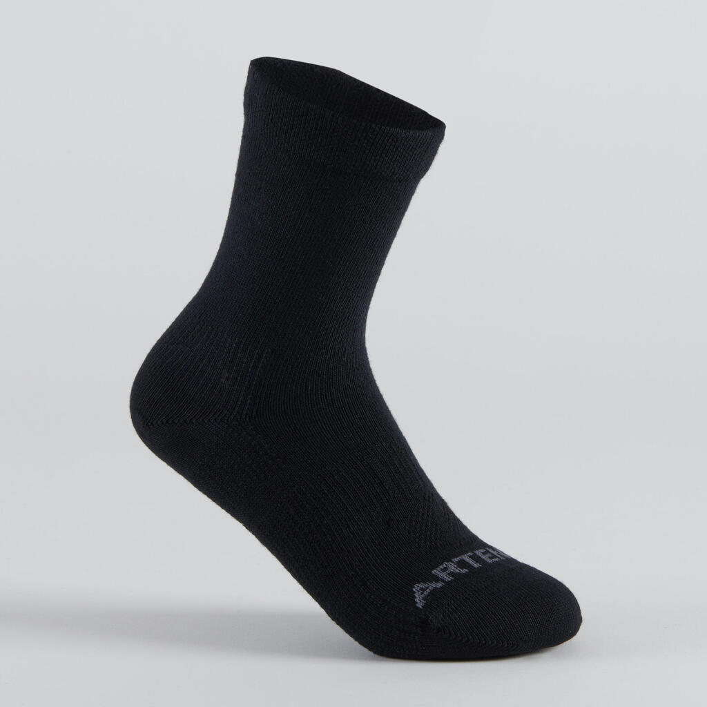 Kids' High Tennis Socks Tri-Pack RS 160 - Black/Print