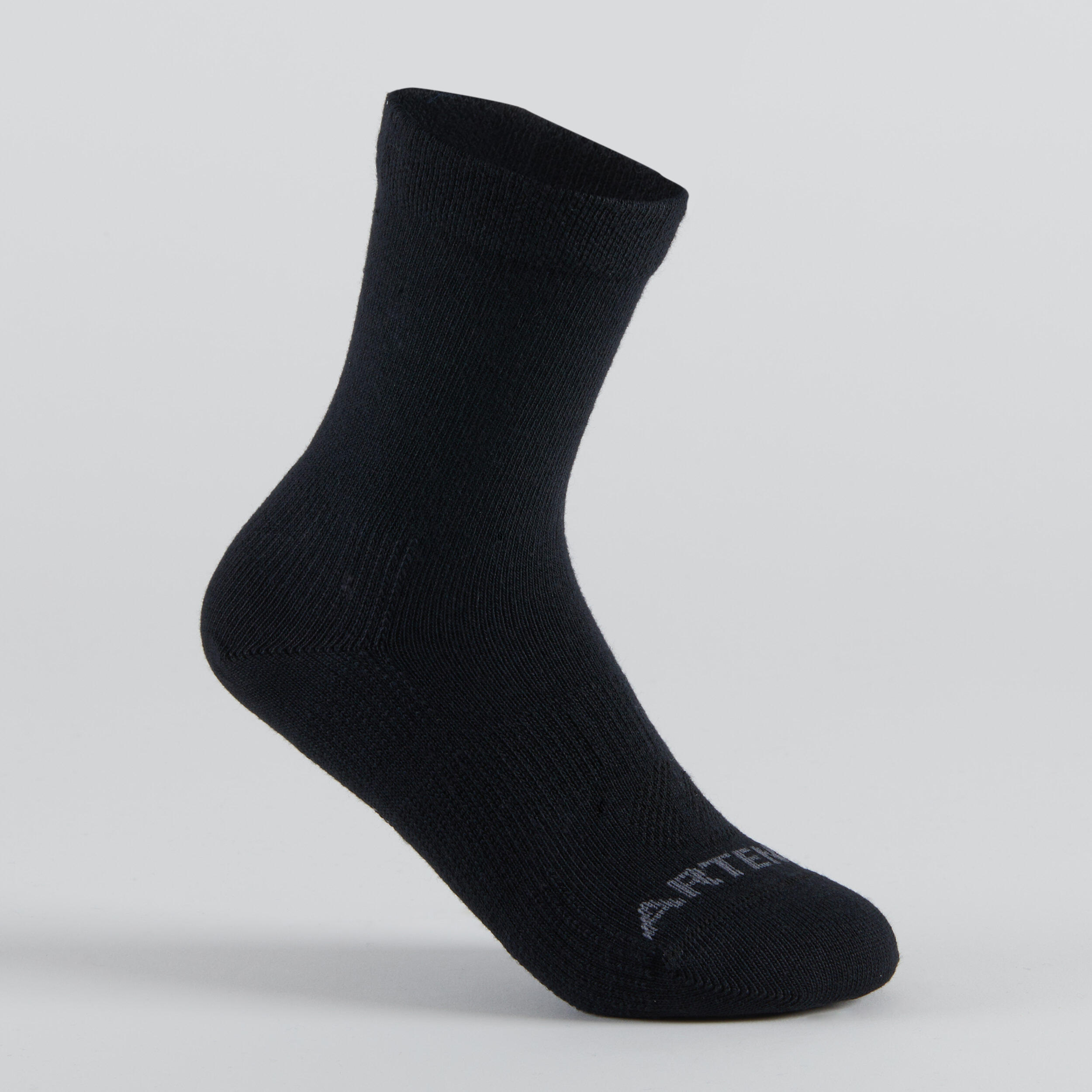 Low Sports Socks RS 160 Tri-Pack - Glossy Black - Decathlon