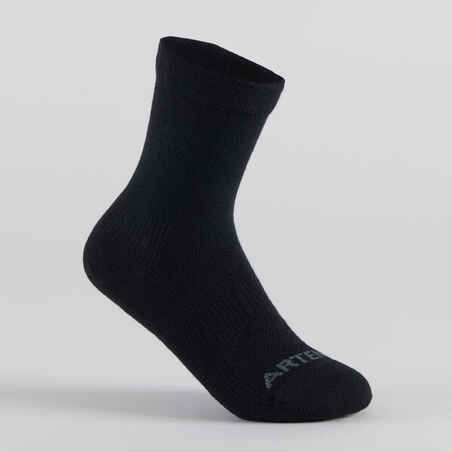 Kids' High Sports Socks Tri-Pack RS 160 - Black/Grey