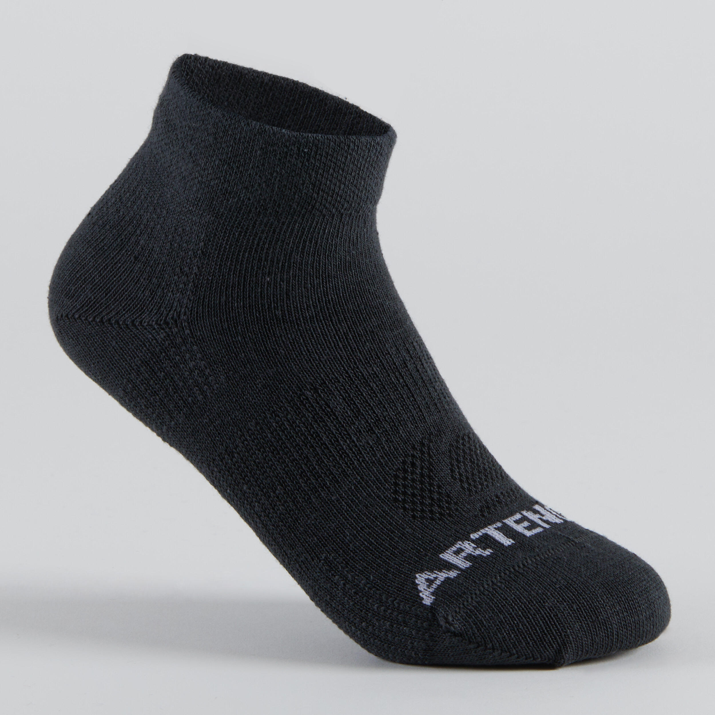 Kids' Mid Sports Socks Tri-Pack RS 160 - Black/Grey 6/9