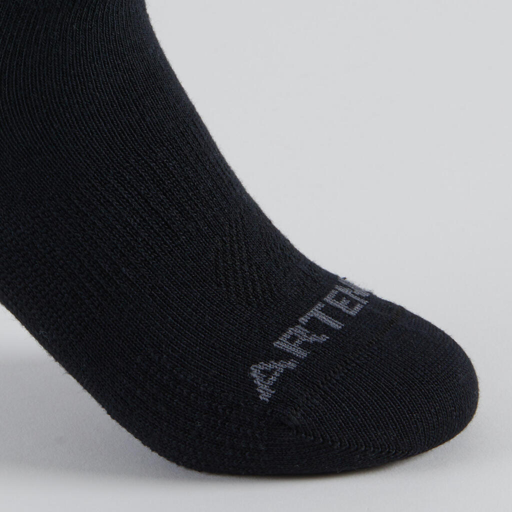 CALCETINES MEDIA CAÑA DEPORTE NIÑOS ARTENGO RS160 NEGRO GRIS PAQ. DE 3 PARES 