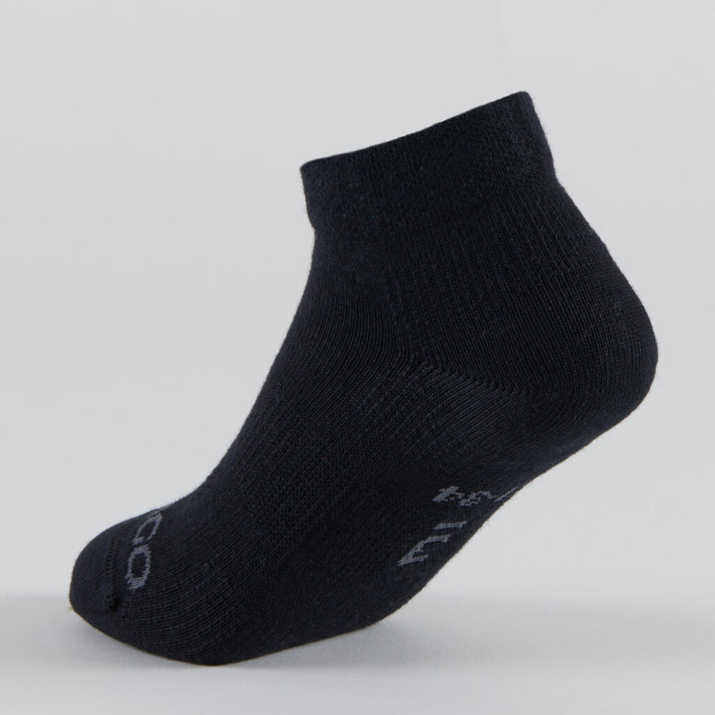 CALCETINES MEDIA CAÑA DEPORTE NIÑOS ARTENGO RS160 NEGRO GRIS PAQ. DE 3 PARES 
