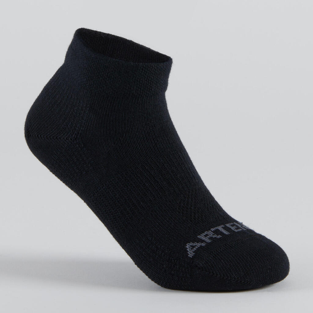 CALCETINES MEDIA CAÑA DEPORTE NIÑOS ARTENGO RS160 NEGRO GRIS PAQ. DE 3 PARES 