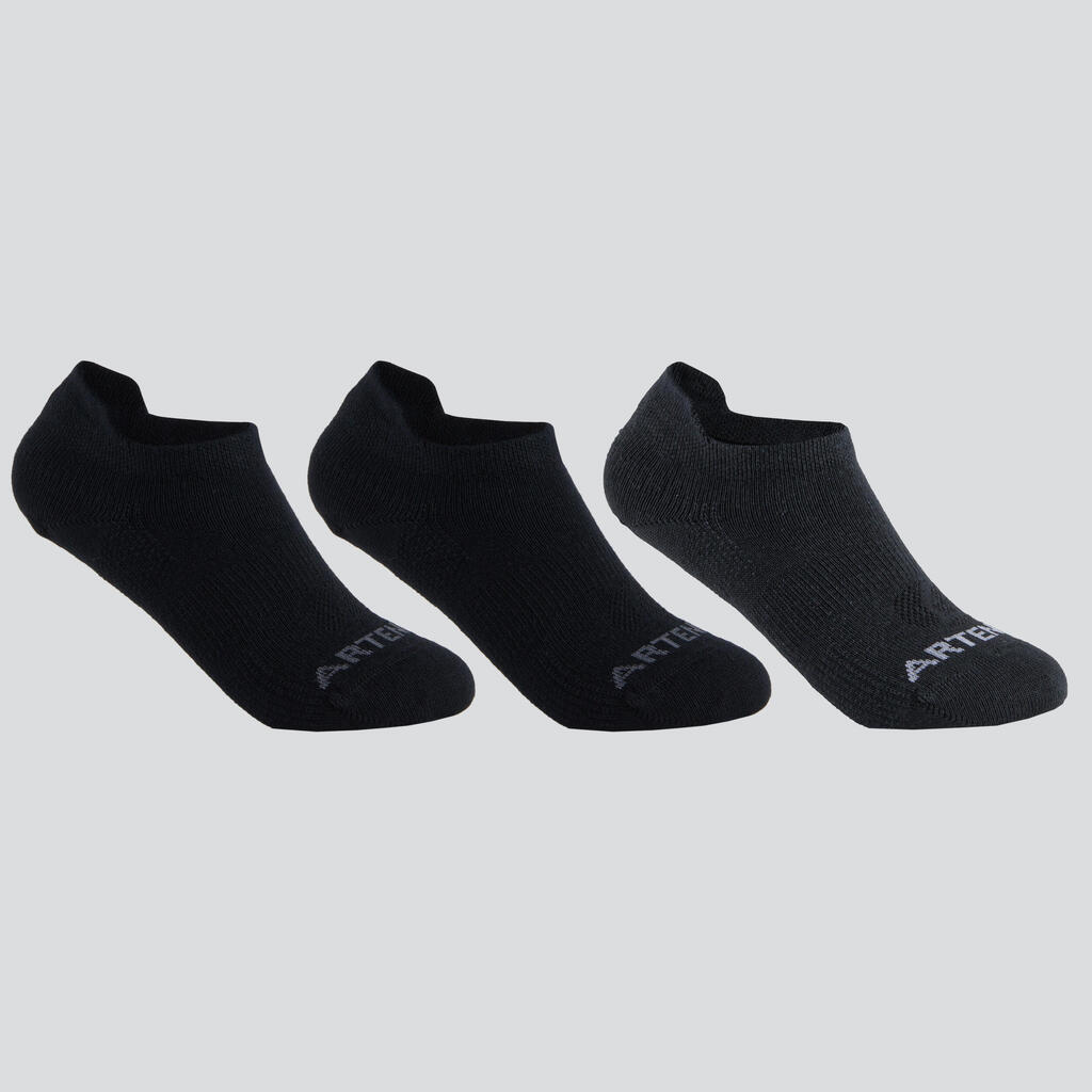 Kids' Low Tennis Socks RS 160 Tri-Pack - Green/Purple