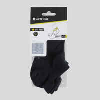 Kids' Low-Cut Tennis Socks Tri-Pack RS 160 - Black/Black/Grey