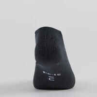 Kids' Low-Cut Tennis Socks Tri-Pack RS 160 - Black/Black/Grey