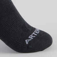 Kids' Low-Cut Tennis Socks Tri-Pack RS 160 - Black/Black/Grey