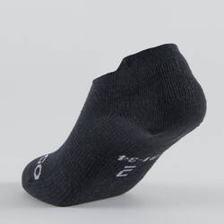 Kids' Low-Cut Tennis Socks Tri-Pack RS 160 - Black/Black/Grey