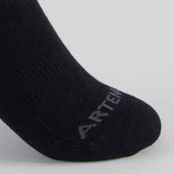 Kids' Low-Cut Tennis Socks Tri-Pack RS 160 - Black/Black/Grey