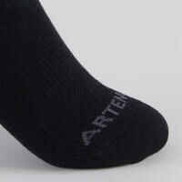 Kids' Low-Cut Tennis Socks Tri-Pack RS 160 - Black/Black/Grey