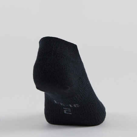 Kids' Low-Cut Tennis Socks Tri-Pack RS 160 - Black/Black/Grey