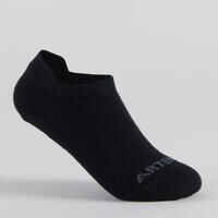 Kids' Low-Cut Tennis Socks Tri-Pack RS 160 - Black/Black/Grey