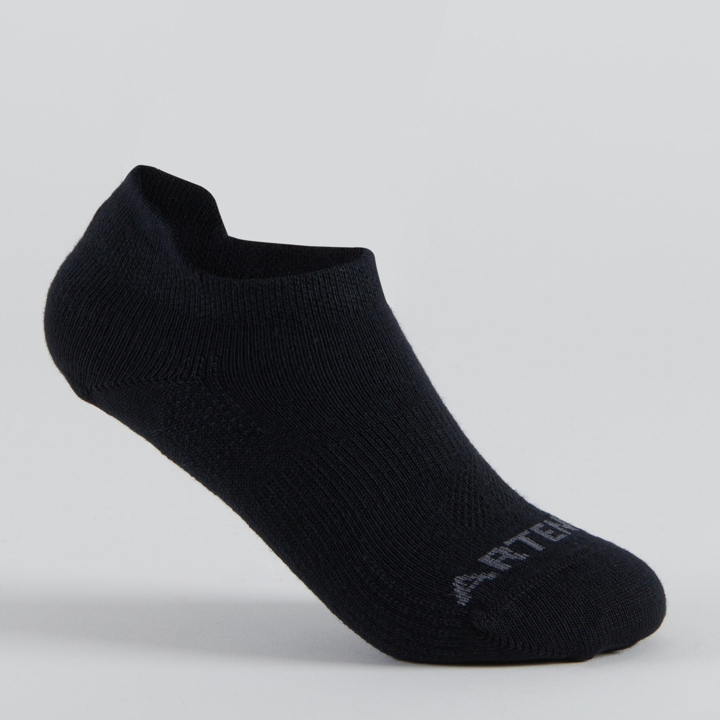 Kids' Low-Cut Tennis Socks Tri-Pack RS 160 - Black/Black/Grey 2/8