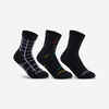 Čarape za tenis dječje visoke tri para RS 160 crne s printom