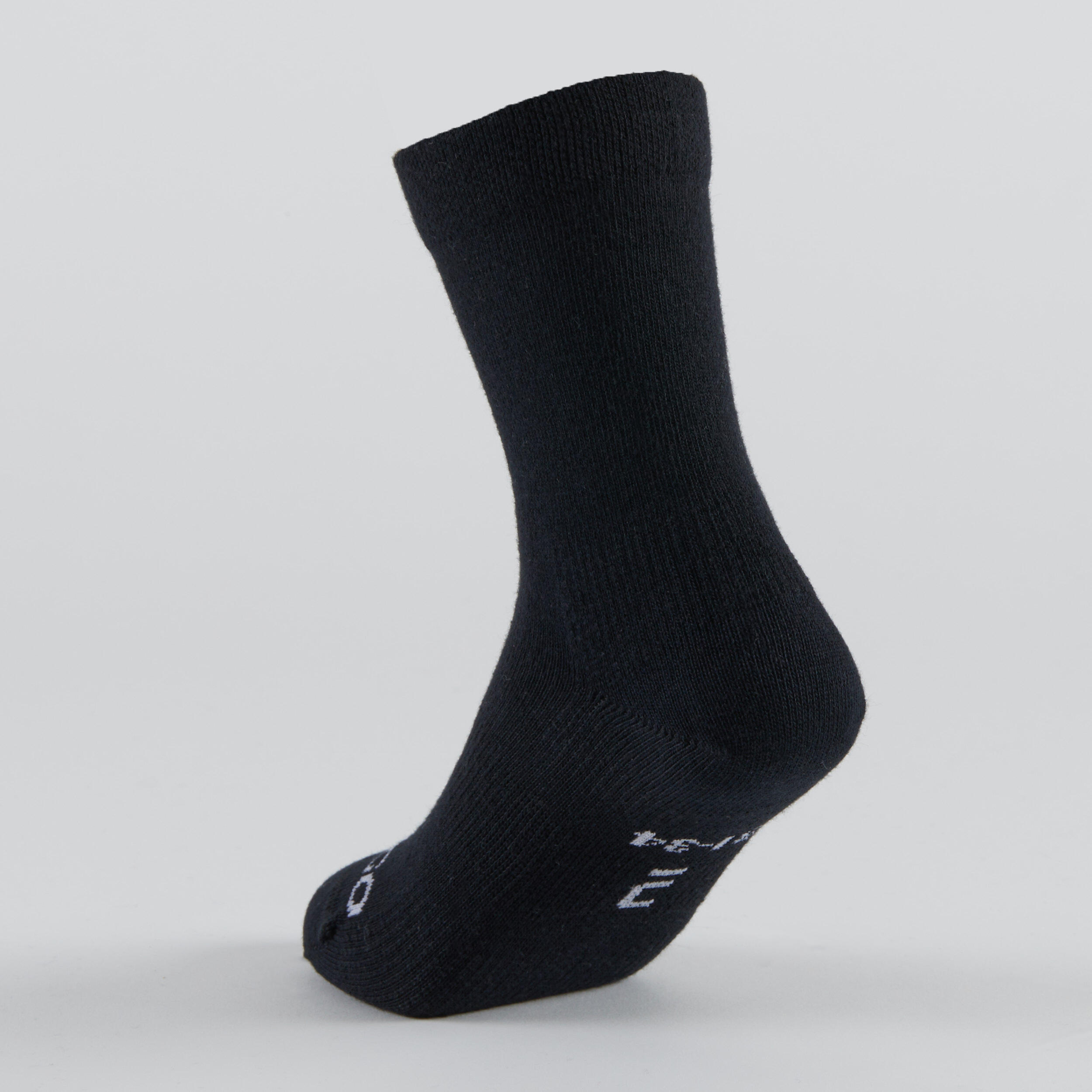 Kids' High Tennis Socks Tri-Pack RS 160 - Black/Print 10/13